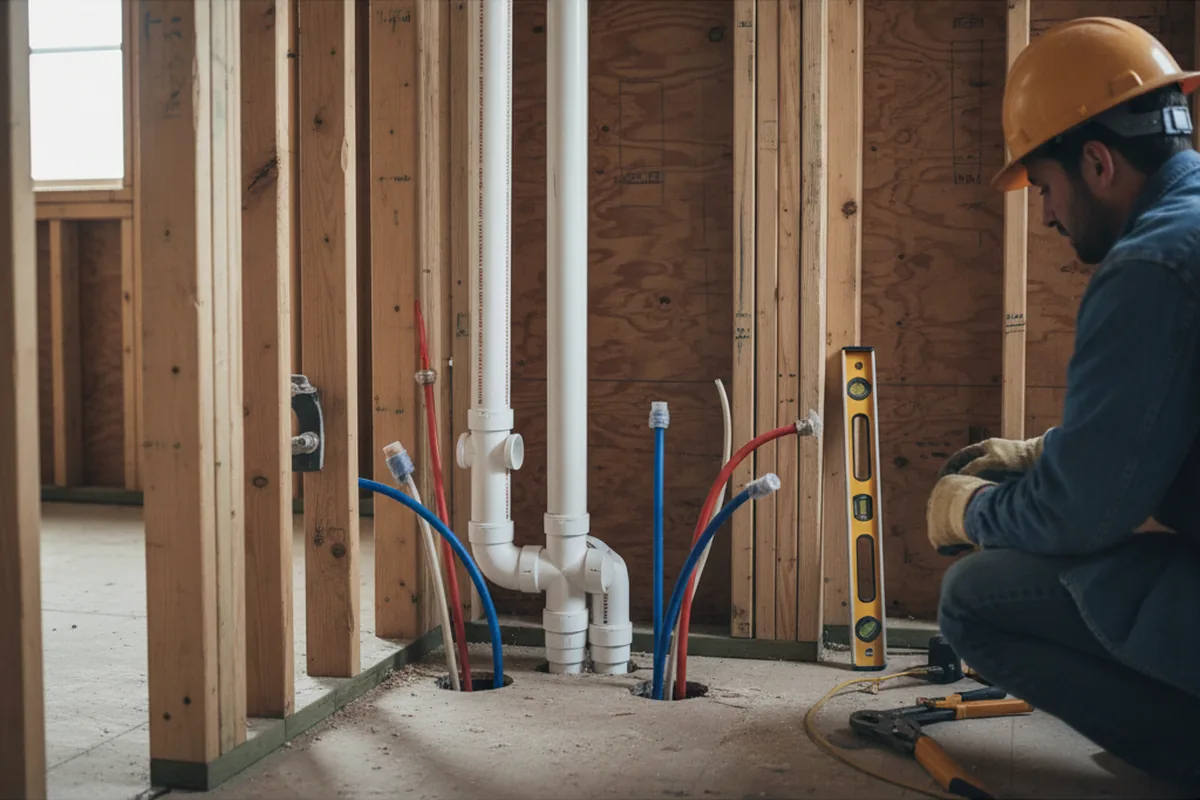 Drain and supply rough-in during Toilet Repair and Installation in Pine Ridge