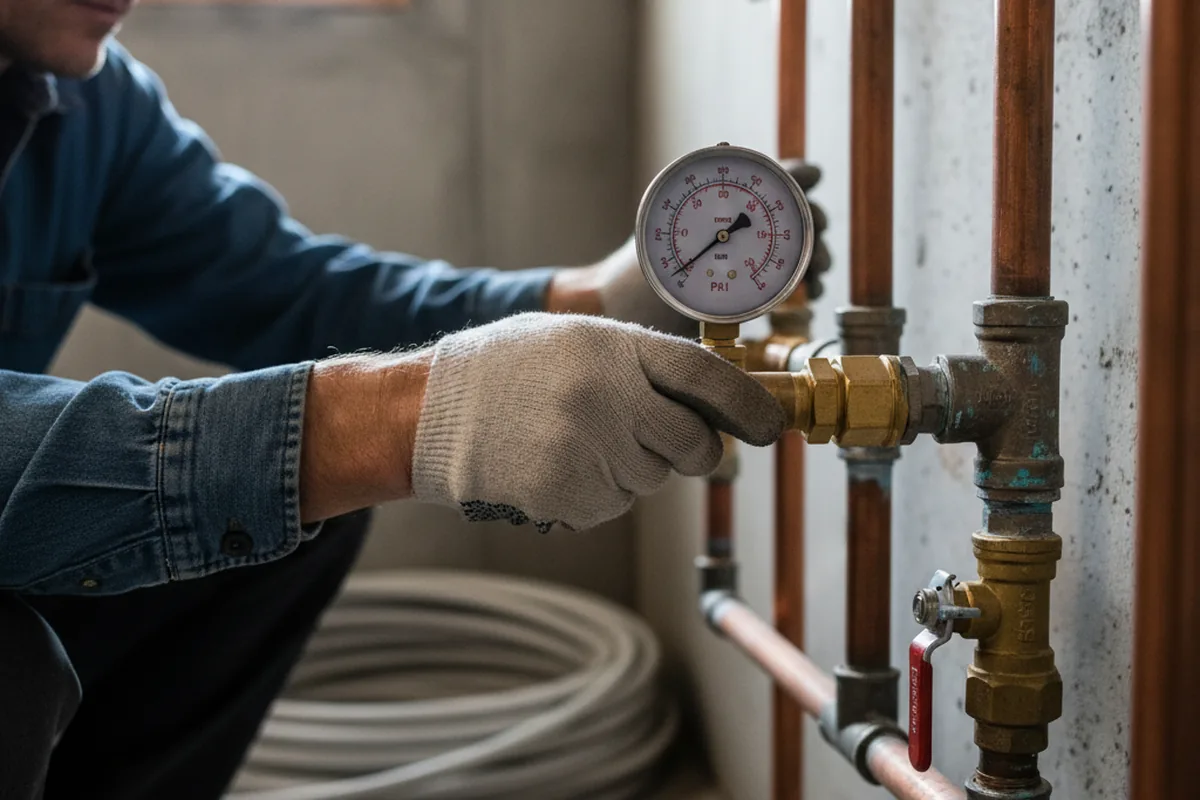 Pressure testing a repaired line during Water Line Repair in Pine Ridge